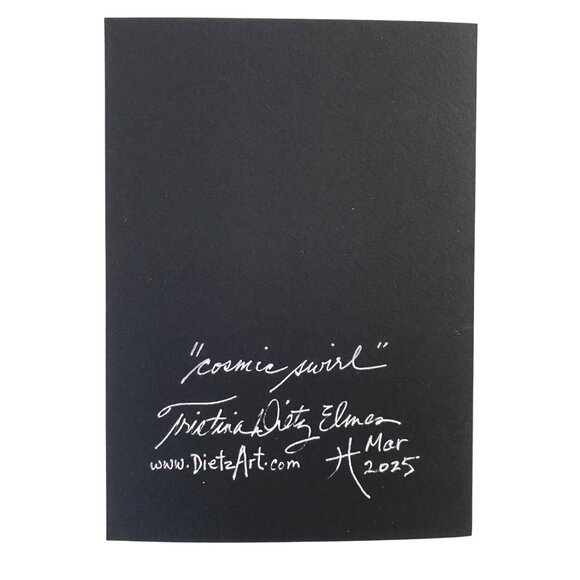 Cosmic Swirl Original Wall Art Watercolor Painting Matted 8x10in Frame Ready - Picture 5 of 5